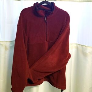 Men's  Woolrich XL Rust Fleece Pullover With Cuffed Sleeves